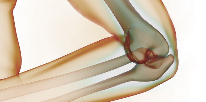 Schematische Darstellung von Gelenkflüssigkeit im Kniegelenk