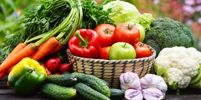 Obst und Gemüse als ein überwiegender Bestandteil des Vegetarismus