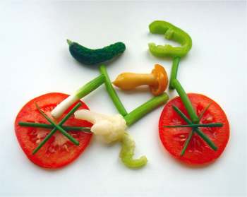 Ernährung bei Krebs Gemüse-Fahrrad