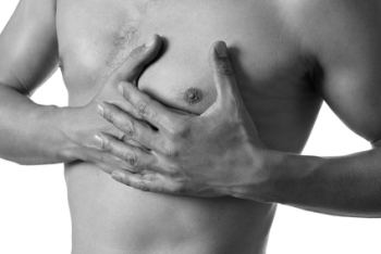 Knoten in der Brust Mann