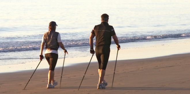 Nordic Walking Herzsportgruppe beim Nordic Walking